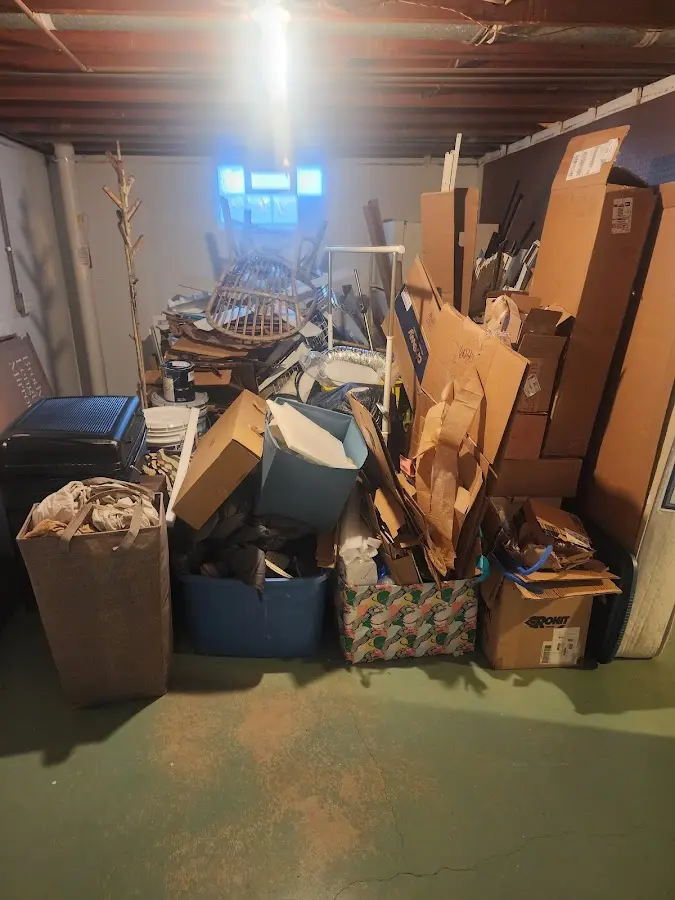 Roll-off dumpster container at job site for 20 Yard Dumpster Rental in Denver